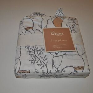 Crane Baby Ezra Woodland Animal Quilted Changing Pad Cover NWT